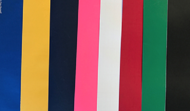 A close up of several different colored strips